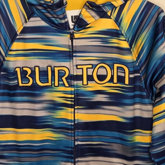 Burton | Dryride Peak Hoodie Yellow Blue Gray Abstract Pattern Size Large - Picture 2 of 4
